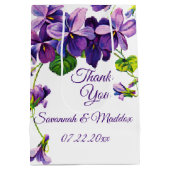 木製ユニークのビーチの花結婚の ミディアムペーパーバッグ (裏面)