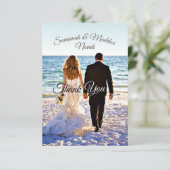 木製ユニークのビーチフラワー結婚ズ・サンキュー サンキューカード (スタンド正面)