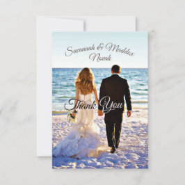 木製ユニークのビーチフラワー結婚ズ・サンキュー サンキューカード