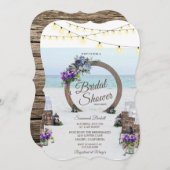 木製ユニークアーバービーチ花ブライダルシャワー (正面/裏面)
