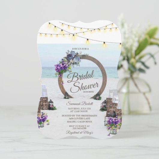 木製ユニークアーバービーチ花ブライダルシャワー (スタンド正面)