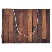 木製ユニークモノグラム素朴ファームハウスバーン ラージペーパーバッグ (裏面)