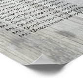 木製ライトとストリングライト結婚のシーティングチャート ポスター (角)