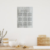 木製ライトとストリングライト結婚のシーティングチャート ポスター (キッチン)