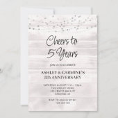 木製ラスティック 結婚5周年記念 招待状 (正面)