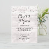 木製ラスティック 結婚5周年記念 招待状 (スタンド正面)