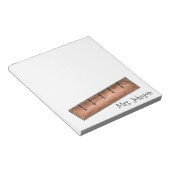 木製ルーラパーソナライズされたー先生メモ帳 ノートパッド (アングル)