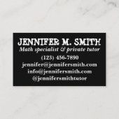 木製ルーラー数学先生家庭数学学校 名刺 (裏面)