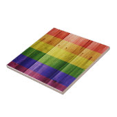 木製レインボープライド旗 タイル (側面)