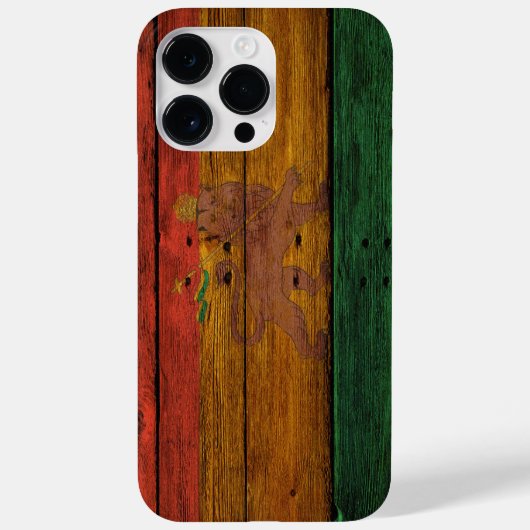 木製レゲエラスタフラッグライオンミュージックアート Case-Mate iPhoneケース (裏面)