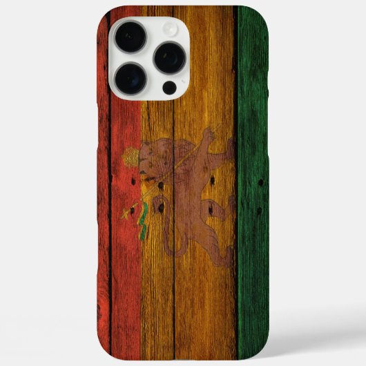 木製レゲエラスタフラッグライオンミュージックアート Case-Mate iPhoneケース (裏面)