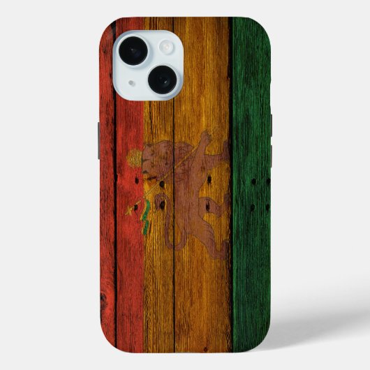 木製レゲエラスタフラッグライオンミュージックアート Case-Mate iPhoneケース (裏面)