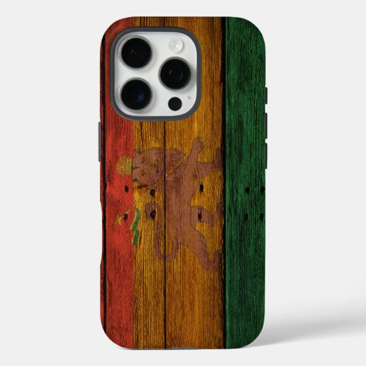 木製レゲエラスタフラッグライオンミュージックアート Case-Mate iPhoneケース (裏面)