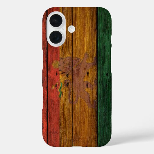 木製レゲエラスタフラッグライオンミュージックアート Case-Mate iPhoneケース (裏面)