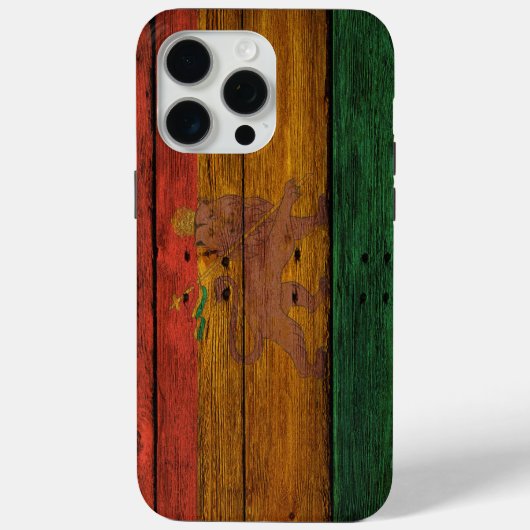 木製レゲエラスタフラッグライオンミュージックアート Case-Mate iPhoneケース (裏面)