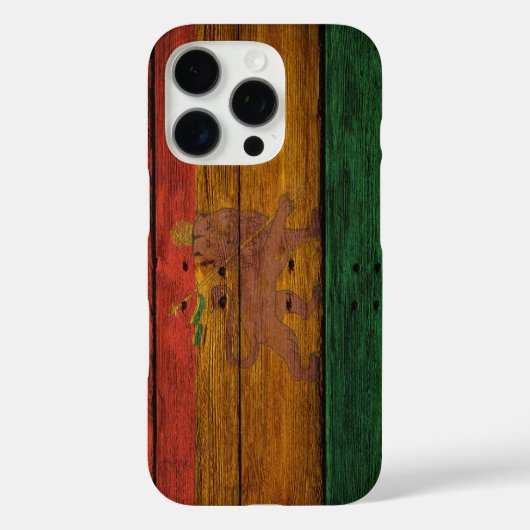 木製レゲエラスタフラッグライオンミュージックアート Case-Mate iPhoneケース (裏面)