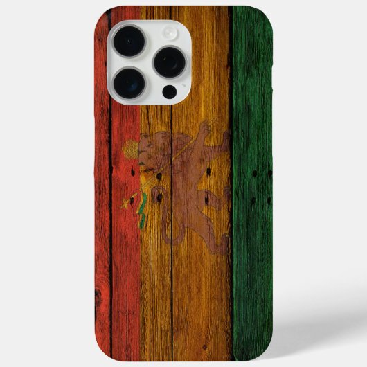 木製レゲエラスタフラッグライオンミュージックアート Case-Mate iPhoneケース (裏面)