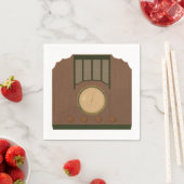 木製レトロラジオ紙ナプキンス スタンダードカクテルナプキン (インサイチュ)