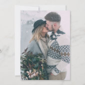 木製レトロ風 写真付き Save the Date 招待状 (裏面)