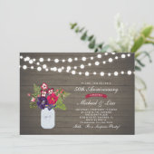 木製レトロ風 50周年サプライズ結婚記念日 招待状 (スタンド正面)