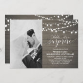 木製レトロ風 50周年記念写真 ウェディングアニバーサリー 招待状 (正面/裏面)