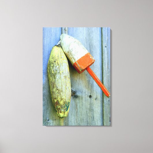 木製ロブスターブイの巻きキャンバス キャンバスプリント (正面)