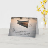 木製ローボートオンミスティーレイク悔やみや弔慰サンキューユナイズ カード (黄色い花)