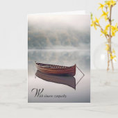 木製ローボートリフレクション悔やみや弔慰 カード (黄色い花)