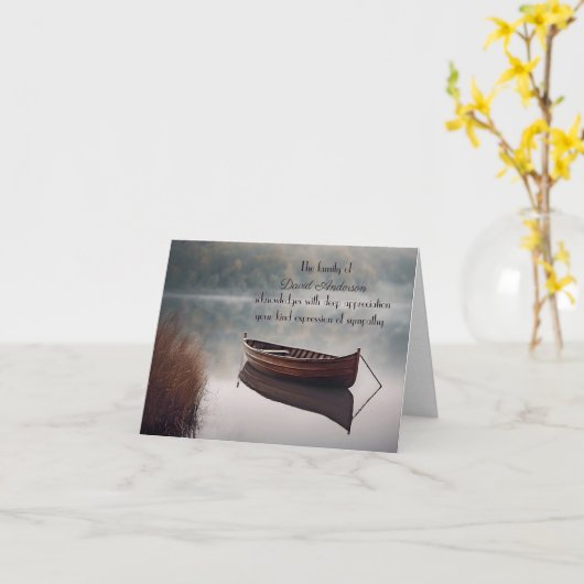 木製ローボート悔やみや弔慰家族からありがとう カード (黄色い花)