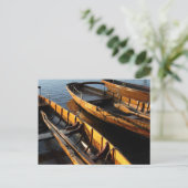 木製ローボート – Derwentwater, Lake District ポストカード (スタンド正面)