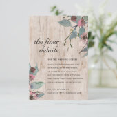 木製ワイルドピンクユーカリ結婚フローラ詳細 エンクロージャーカード (スタンド正面)