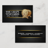 木製ワインバレル |黒色炭素繊維パターン 名刺 (正面/裏面)