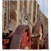 木製ワゴン素朴カントリーシャワーカーテン シャワーカーテン (正面)