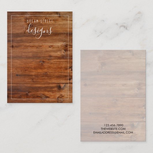 木製ヴィンテージイヤリング表示カード 名刺 (正面/裏面)