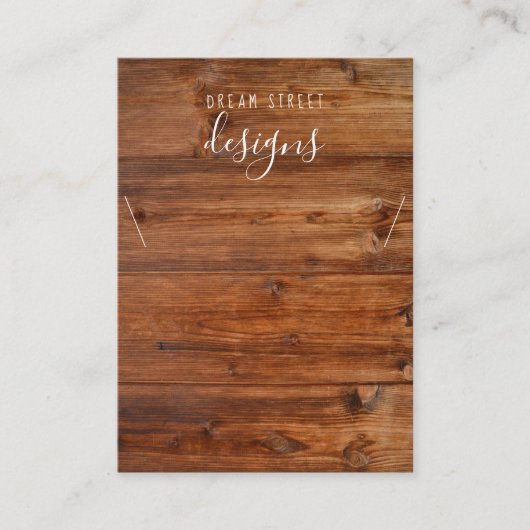 木製ヴィンテージネックレスディスプレイカード 名刺 (正面)