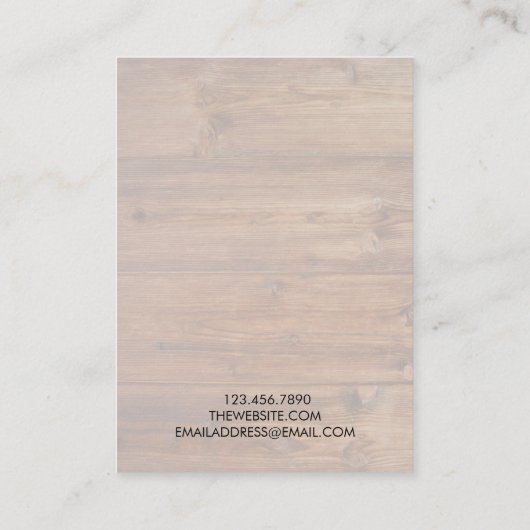 木製ヴィンテージネックレスディスプレイカード 名刺 (裏面)