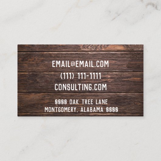 木製ヴィンテージ名刺 名刺 (裏面)