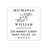 木製丸エレガント差出人住所 ラバースタンプ (インプリント)