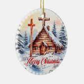 木製伝統的のキリスト教会のフェスティバル灯 セラミックオーナメント (右)