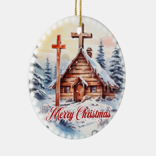 木製伝統的のキリスト教会のフェスティバル灯 セラミックオーナメント (右)