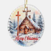 木製伝統的のキリスト教会のフェスティバル灯 セラミックオーナメント (左)