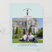 木製兵隊の写真 ホリデー ムービング カード (正面/裏面)