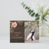 木製写真ウェディング感謝カード ポストカード (スタンド正面)