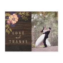 木製写真ウェディング感謝カード