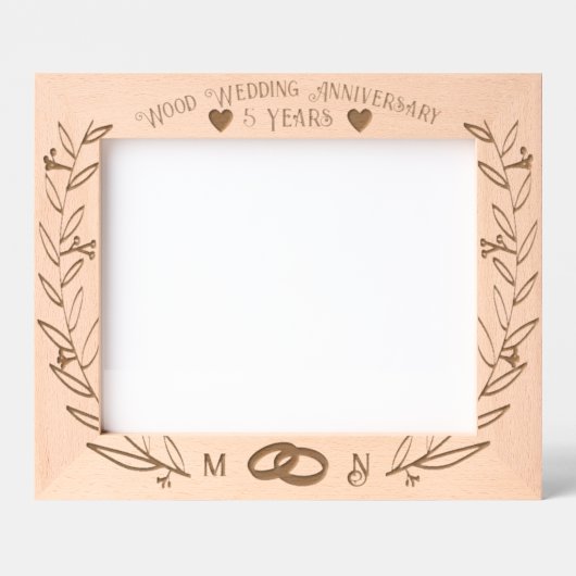 木製写真パーソナライズされた額縁記念品 レーザー彫刻フレーム (正面)