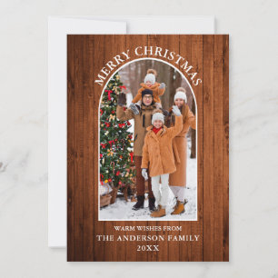 木製写真素朴アーチメリークリスマス シーズンカード