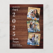 木製写真素朴コラージュ卒業 インビテーションポストカード (正面)