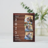 木製写真素朴コラージュ卒業 インビテーションポストカード (スタンド正面)