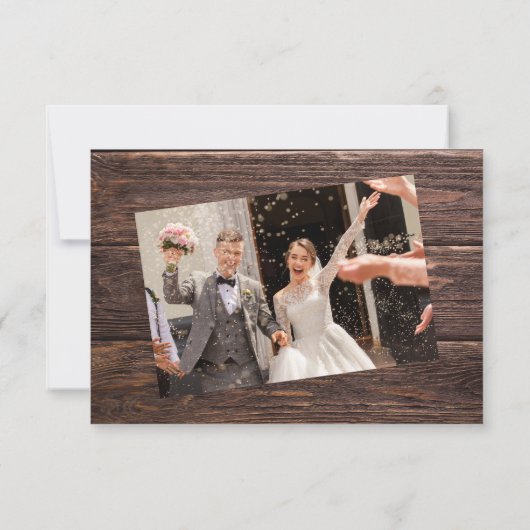 木製写真素朴サンキューカード – カスタマイズ可能 サンキューカード (裏面)