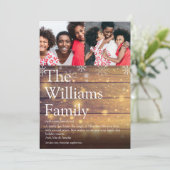 木製写真素朴ファミリー定義クリスマス シーズンカード (スタンド正面)